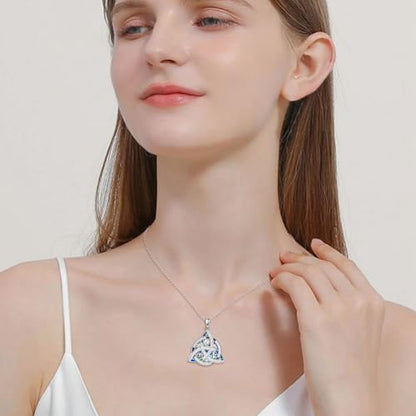 Witch Knot/Trinity/Triple Moon Necklace S925 Sterling Silver Protection Jewelry Gifts for Women - style: nudo de bruja