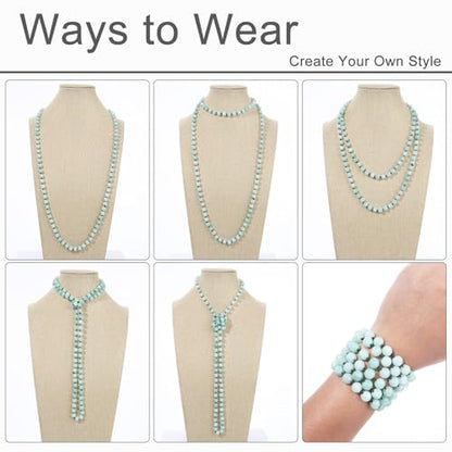 Beaded Necklace Hand Knotted for Woman - color: Burmese Jade 1