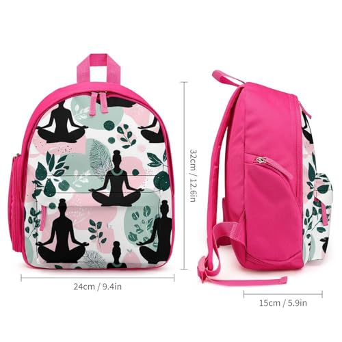 Meditation Yoga Nature Mini Travel Backpack Casual Daypacks Small Shoulder Bag for Shopping - color: Pink-style
