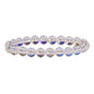 Keleny Semi Precious Crystal 6mm Round Beads Rock Yoga Stretch Bracelet 7 Inch Unisex Unisex - color: Aqua Aura Clear Crystal