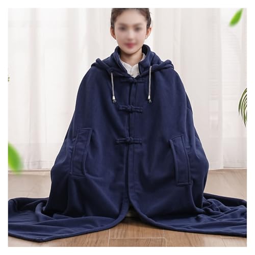 Meditation Hooded Cloak Coat Women Men Unisex Loose-Fit Prayer Robe Plush Comfortable Warm Clothing