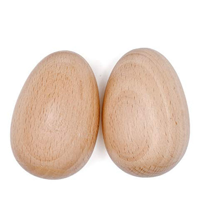 4 Pcs Musical Hand Percussion Instrument Set, Includes 1 Pair 8 Inch Rhythm Sticks Wood Claves and 1 Pair Wood Egg Shakers for Kids