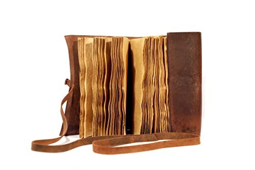 Urooj Handicraft Book Of Shadows journal blank dream catcher with owl leather witchcraft books grimoire spell sketchbook college poetry personal notebooks (Owl Brown) - color: Owl Brown