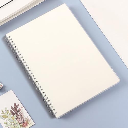 Blank Journal Notebook, 160 Pages per Pack, A5 Medium Size (5.7'' × 8.3''), Thick Paper, Spiral-bound, Flexible Plastic Cover, for Sketching, Drawing, Painting