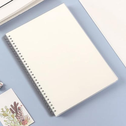 Blank Journal Notebook, 160 Pages per Pack, A5 Medium Size (5.7'' × 8.3''), Thick Paper, Spiral-bound, Flexible Plastic Cover, for Sketching, Drawing, Painting