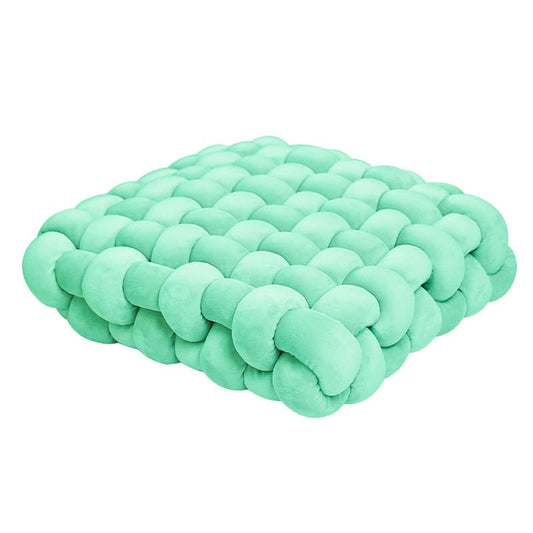 Knot Pillow, Meditation Mat, Large Floor Mat, Chair Pillow, Upholstered Cushion, Square Knot Seat Cushion, Home Decoration, Living Room, Bedroom, Sofa (Light Green) - color: Light Green