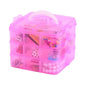 Kamay's Medium 3 Tier Stackable Adjustable Compartment Slot Bead Craft Jewellery Tool Storage Organiser Snap-lock Tray Container, with 18 Compartments, Container Box Pink - style: Medium 3 Tier 18 Compartments pink