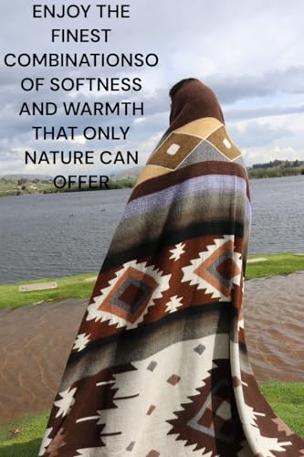 AHUAY Premium Hypoallergenic Alpaca Wool Blanket – Reversible 2-in-1 Andean Geometric Throw, Ultra Soft Warm Lightweight, Handmade in Ecuador (Tungurahua Brown Coffee, King) - color: Tungurahua Brown Coffee, size: King (100" x 83")