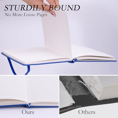 deli A5 Lined Journal Notebook, 160 Pages Hardcover Writing Notebook, 5.5"x8.2" College Ruled Notebook for Office, School, Work Notes (Blue) - color: blue