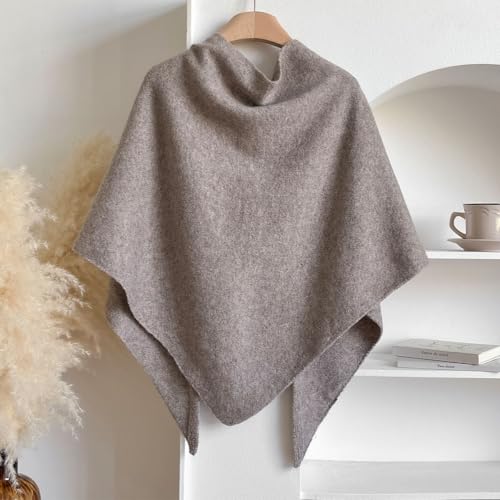 WaJuemy Pashmina Shawl Wraps for Women Cross Sweater Shawls and Wraps Cardigan Cape Front Poncho Knit Cashmere Sweater Shawl - color: 13 Khaki Dl