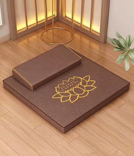 Meditation Mats, Meditation Meditation Mats, Futons, Household Folding, Thickened Fabrics, Coconut Palm, Kneeling Mats(Size:60x60cm(24x24inch),Color:Brown) - color: Brown, size: 60x60cm(24x24inch)