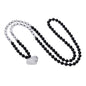 COAI Handmade 108 Mala Beaded Necklace for Women, Heart Pendant Necklace for Women - style: Onyx & Howlite