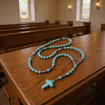 LIYAPEI Triple Protection Necklace with Tiger Eye, Obsidian, and Hematite - Stylish Men's Cross Necklace and Women's Y-Shaped Sweater Chain An Anxiety Relief Beaded Necklace. - color: green