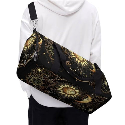 Sun Crescent Moon Stars Astrology Tarot Cards Large Capacity Portable Fitness Bag, Easy to Carry - color: Sun Crescent moon stars astrology tarot cards
