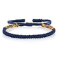 COLORFUL BLING Hand-Knitted Lucky String Bracelet Adjustable Tibetan Buddhist Prayer Yoga Mala Bracelets Kabbalah Protection Couple Jewelry - color: half blue