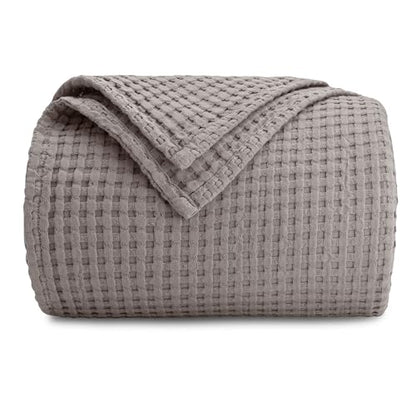 Comfy Cubs 100% Cotton Waffle Weave Throw Blanket Breathable Skin-Friendly Soft Lightweight Blankets - Perfect Warm Textured Blanket Layer - Size for Couch Bed & Sofa (Charcoal, 50" X 60") - color: Charcoal, size: 50" X 60"