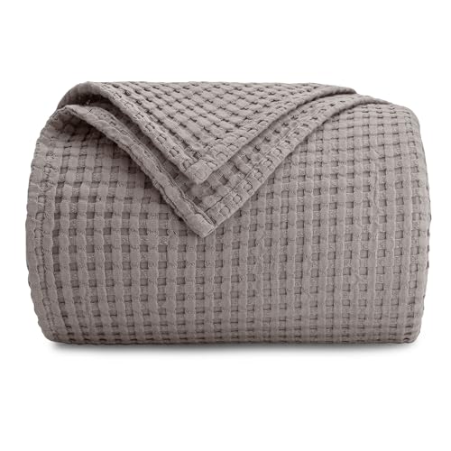 Comfy Cubs Waffle Blanket Twin, 90" x 66" - 100% Cotton Lightweight Breathable Bed Blanket - Soft Textured Thermal Weave for All Seasons – Decorative Cozy Layer for Couch, Sofa, or Bed - Charcoal - color: Charcoal, size: 90" X 66"