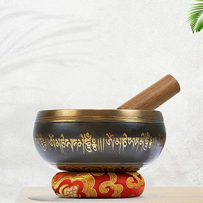 3pc 11.5cm Handmade Buddha Sound Black Bowl Yoga Meditation Singing Bowl Home Decor Ornaments