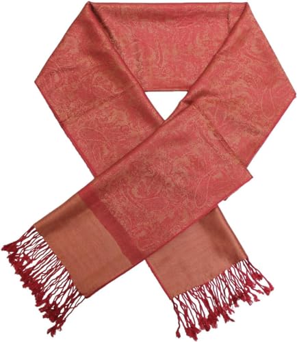 Pashmina Shawl Wrap for Women Soft Lightweight Multi-Purpose Scarf for Weddings, Parties & Casual Wear - color: Pumpkin-pl1811