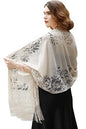 RIIQIICHY Shawls and Wraps for Evening Dresses Scarfs for Women Pashmina Wedding Formal Shawl - color: Beige-1