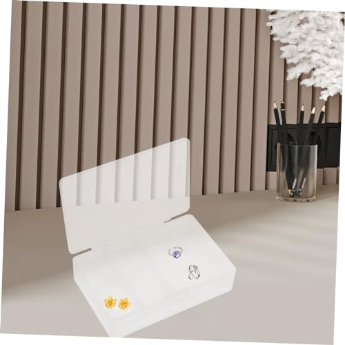 COLLBATH 4pcs Storage Box Transparent Plastic Parts Organizer with Compartments for Jewelry Tools and Small Items Lightweight and Portable Design