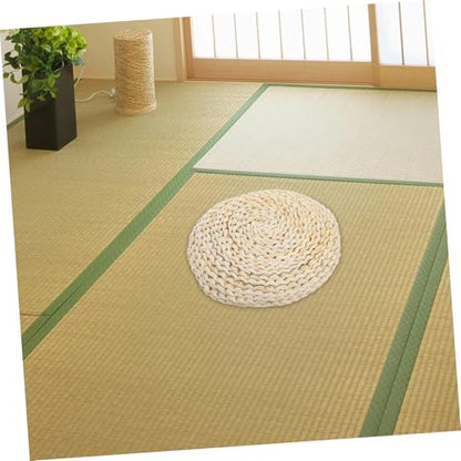 VALICLUD 1pc Space Cotton Round Straw Braid Cushion Yoga Mat Meditation Seat Hand-Woven