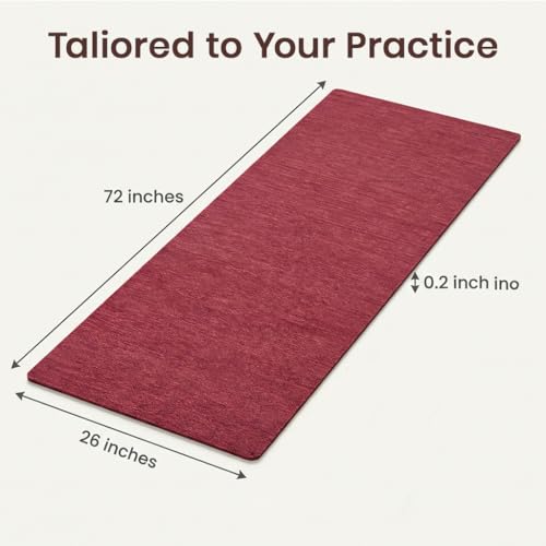 LFH Home Handmade Cotton Yoga Mat Cotton Rug picnic mat For Exercise, Workout, Fitness - Perfect Heavy Quality Eco Friendly Natural Cotton Woven Reversible Yoga Mats for Men & Women - 72x26 Inch. - color: Violet