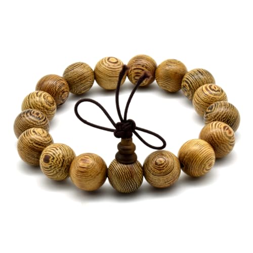 Zen Dear Unisex Natural Wenge Wood Mala Prayer Beads Necklace Bracelet Beads Meditation Buddhist Japa Rosary Mala Bead Yoga - style: 12mm 17 beads