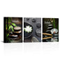 FuShvre Zen Wall Art for Bathroom Zen Stone Bamboo Lotus Orchid Flower Pictures Still Life Prints for Zen Meditation Room Wall Decor Framed 12x16 inch each piece (small) - size: 16"L x 12"W