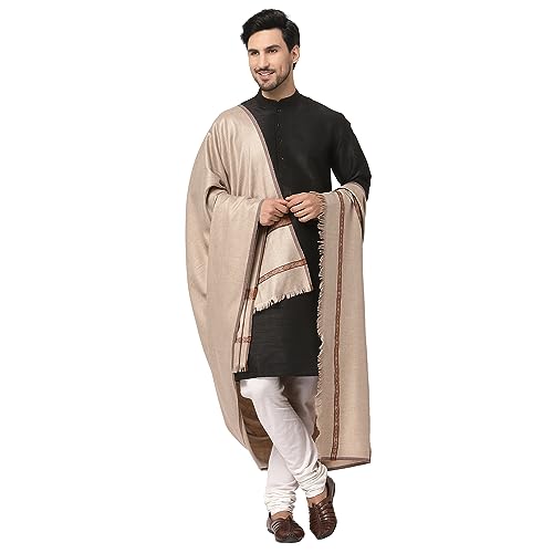 Weavers Villa Meditation Shawl/Wrap, Oversize Scarf or Stole. Unisex - color: Light Beige