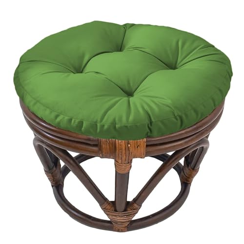 Futon Seat Cushion, Overstuffed Round Tatami Indoor Outdoor Seat Pads Chair Pad, Solid Color Footstool Cushion, not Include Chairs(18inch) (Dark Green) - color: Dark Green