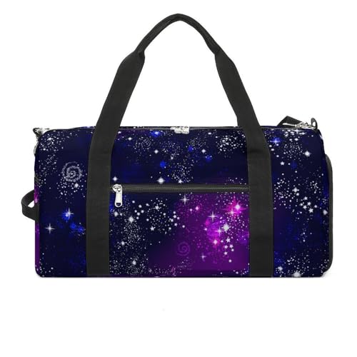 Space Galaxy Constellation Zodiac Star Purple Blue Large Capacity Portable Fitness Bag, Easy to Carry - color: Space Galaxy constellation zodiac star purple