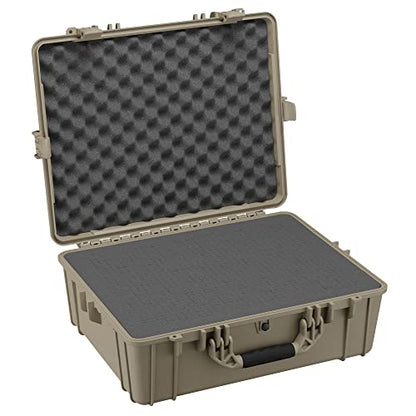 Condition 1 25" Large Waterproof Hard Case Model 839 with Foam, Portable Protective Storage Box for Travel, Hunting, Military, Tactical, Made in USA, 24.50"x 19.46"x8.41" Tan - color: Tan