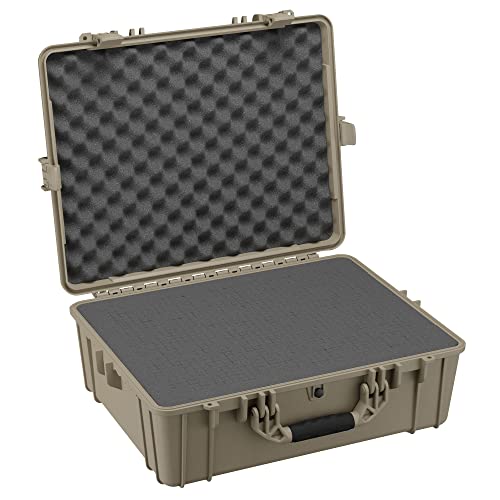 Condition 1 25" Large Waterproof Hard Case Model 839 with Foam, Portable Protective Storage Box for Travel, Hunting, Military, Tactical, Made in USA, 24.50"x 19.46"x8.41" Tan - color: Tan