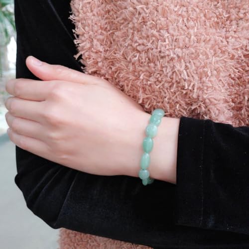 Adabele 1pc Natural Stretch Gemstone Bracelet 7mm-10mm Free Form Bead 7 Inch 7.5 Inch Healing Crystal Engergy Quartz Chakra Jewelry Women Birthday Gift - color: Green Aventurine, size: 7.5 Inch (bead size 7-10mm)