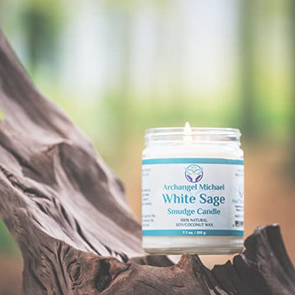 White Sage Candles for Cleansing House Chakra Healing | Energy Cleansing Smudge Candle | Natural Aromatherapy Candle | Sage for Cleansing House Negative Energy (7 oz) (White Sage)