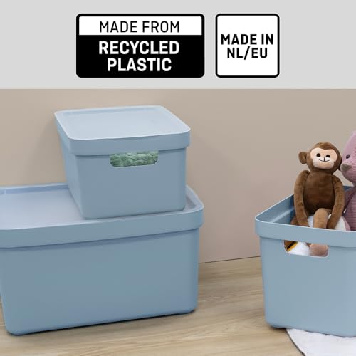 Sunware Sigma Home Storage Box, 32 Litre, Blue Grey