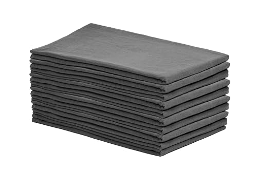 Organic Cotton Gray Tea Towels - 10 Pack, 27"x27", 100% Cotton Gray Flour Sack Towels for Kitchen and Baking Use - Durable, Absorbent and Customizable Dish Towels (10 Pack) - color: Gray