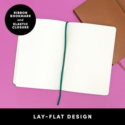 PAPERAGE Blank Journal Notebook, (Red), 160 Pages, Medium 5.6 in x 8 in - 100 GSM Thick Paper – Hardcover Journaling Notebook for Work, School, Note Taking or Sketching - color: Red, style: D. Blank