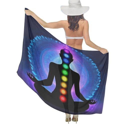 Fashion Travel Swimwear Bikini Wrap All Seasons Chiffon Scarf Beach Yarn Shawl - color: Color972