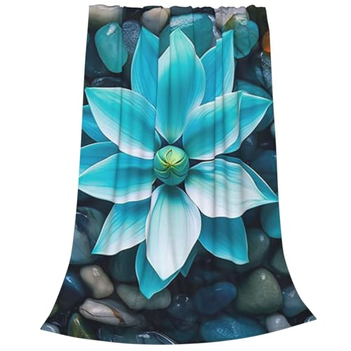 Zen Blanket Anti Pilling Throw Blue Lotus Flower Bloom in Water Fleece Flannel Lightweight Cozy Bedspread Living Room Women Adults and Kids Bed Sofa 60"X50" - color: Zen3
