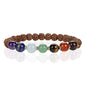 Cherry Tree Collection Chakra Stretch Bracelet | Genuine Natural 8mm Gemstones Beads, Sterling Silver Spacers | Men/Women | Small, Medium, Large Sizes - color: Rudraksha - Large