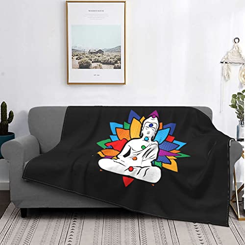 Buddha Chakra Meditation Lightweight Super Soft and All Season Warm,Thermal Blanket, Blanket for Sofas - size: 60"x50"