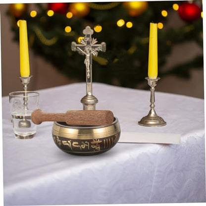Singing Bowl Flat Bottom Meditation Bowl Meditation Set Decorative Style