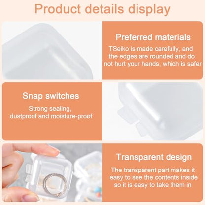 10Pcs Clear Jewelry Storage Cases, Small Fashionable Safe Earring Storage Box Desirable for Travel Jewelry Container