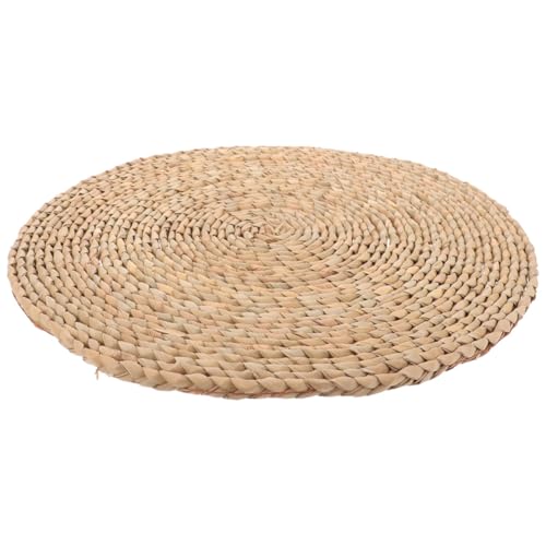 Woven Meditation Cushion Floor Pillow 20x20cm Natural Straw Mat for Yoga Zen Sitting Tatami Seat Home Décor