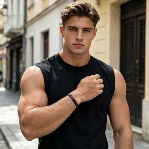 Men's Leather Bracelet, Stackable Stainless Steel Clasp Bracelets for Men Stylish Birthday, Thanksgiving, Valentine's Day Gift for My Man - style: 8.4" Brown Leahter