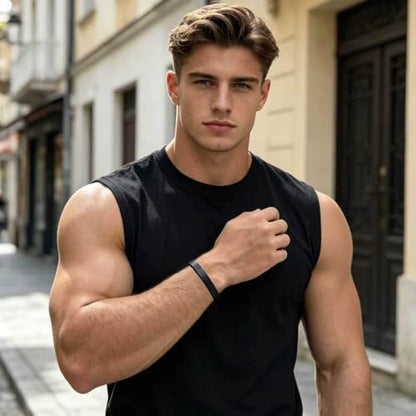 Men's Leather Bracelet, Stackable Stainless Steel Clasp Bracelets for Men Stylish Birthday, Thanksgiving, Valentine's Day Gift for My Man - style: 8.4" Brown Leahter