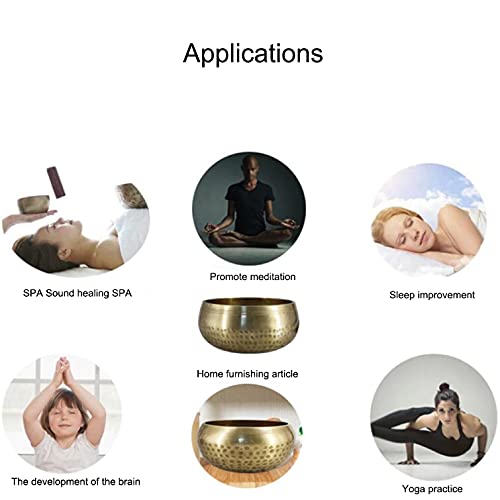 Chakra Singing Bowls with Wooden Striker & Cushion Gift Box Set | Lift Vibration & Frequency; Sound Therapy; Holistic Healing, Meditation & Relaxation Mindfulness Mantra (Third Eye) - color: Third Eye Chakra