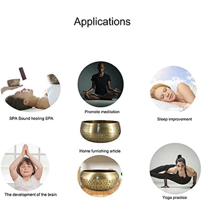 Chakra Singing Bowls with Wooden Striker & Cushion Gift Box Set | Lift Vibration & Frequency; Sound Therapy; Holistic Healing, Meditation & Relaxation Mindfulness Mantra (Third Eye) - color: Third Eye Chakra